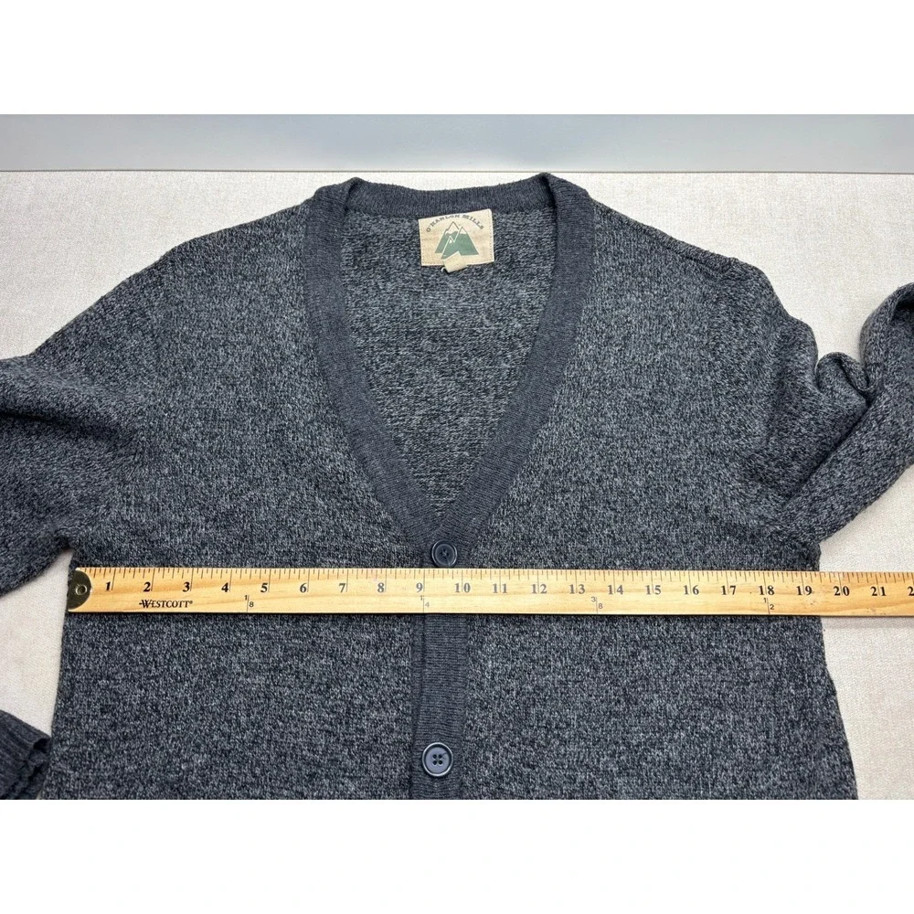 O'Hanlon Mills Sweater Mens M Gray Cardigan Lambswool Blend